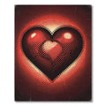 Retro Halftone Crimson Heart Icon Rug