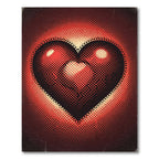 Retro Halftone Crimson Heart Icon Rug