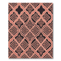Ornate Terracotta Damask Lattice Flow Rug