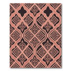 Ornate Terracotta Damask Lattice Flow Rug