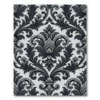 Ornate Charcoal Floral Damask Rug