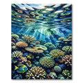 Vibrant Underwater Coral Reef Scenery Rug