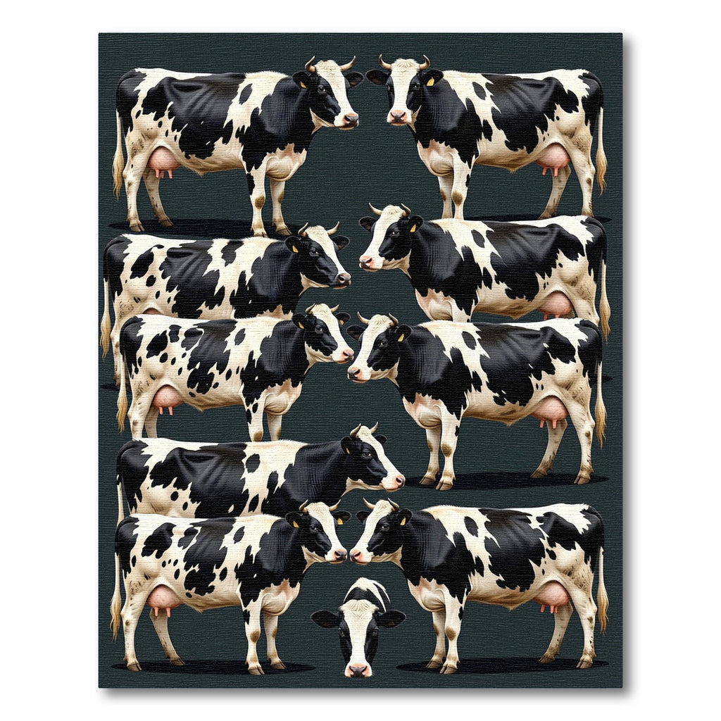 Black and White Holstein Cow Herd Rug