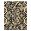 Black Gold Ornate Medallion Overlay Rug