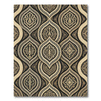 Black Gold Ornate Medallion Overlay Rug