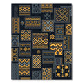 Yellow Gray Geometric Tribal Collage Rug