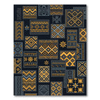 Yellow Gray Geometric Tribal Collage Rug