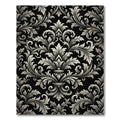 Elegant Monochrome Damask Scroll Filigree Rug