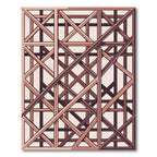 Geometric Lattice Pink Brown Layers Rug
