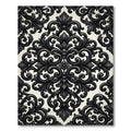 Black Ivory Baroque Scroll Rug