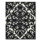 Black Ivory Baroque Scroll Rug