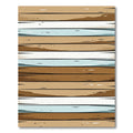 Rustic Brown White Blue Wood Grain Rug