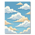 Dreamy Blue Sky Layered Cloud Rug