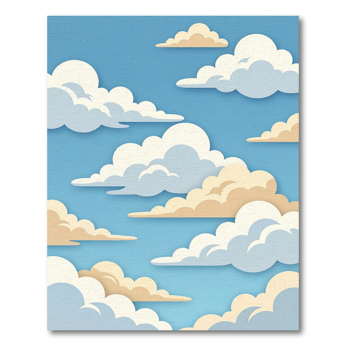 Dreamy Blue Sky Layered Cloud Rug