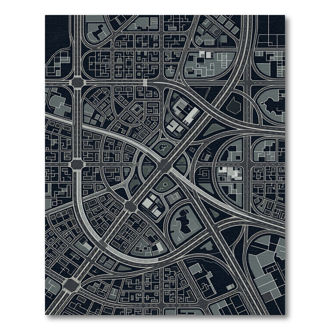 Cityscape Gray Highway Junction Rug