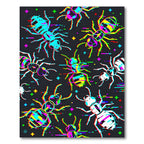 Neon Glitch Insect Cyber Punk Abstraction Rug