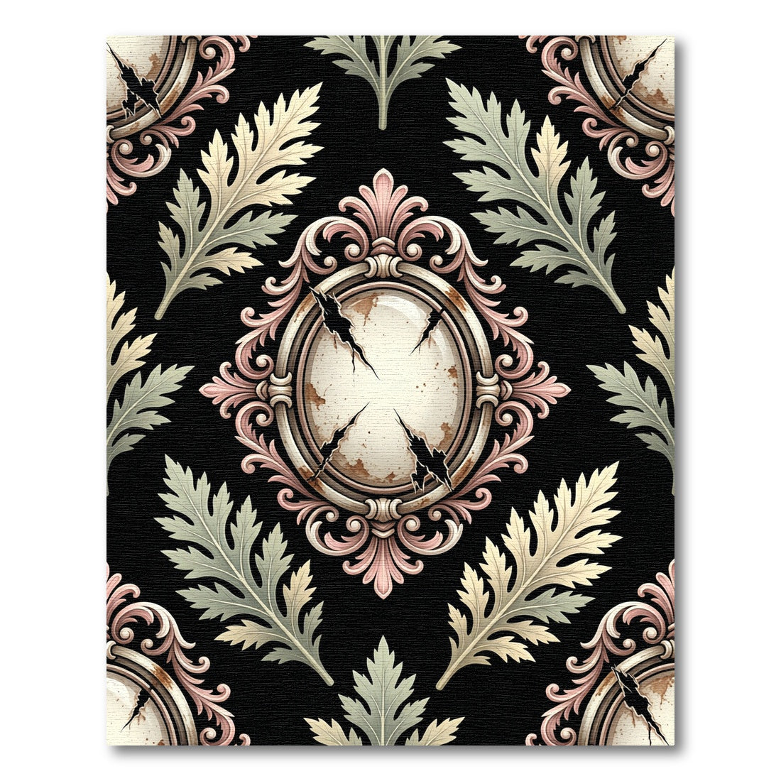 Gothic Ornate Frame and Foliage Rug
