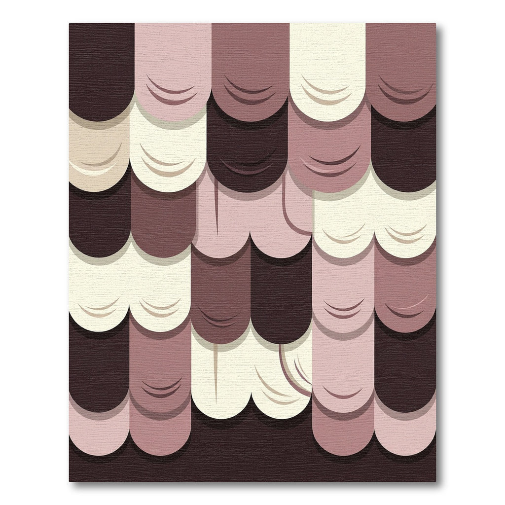 Abstract Layered Muted Earth Shingles Rug