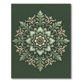 Sage Leaf Scrollwork Floral Medallion Rug