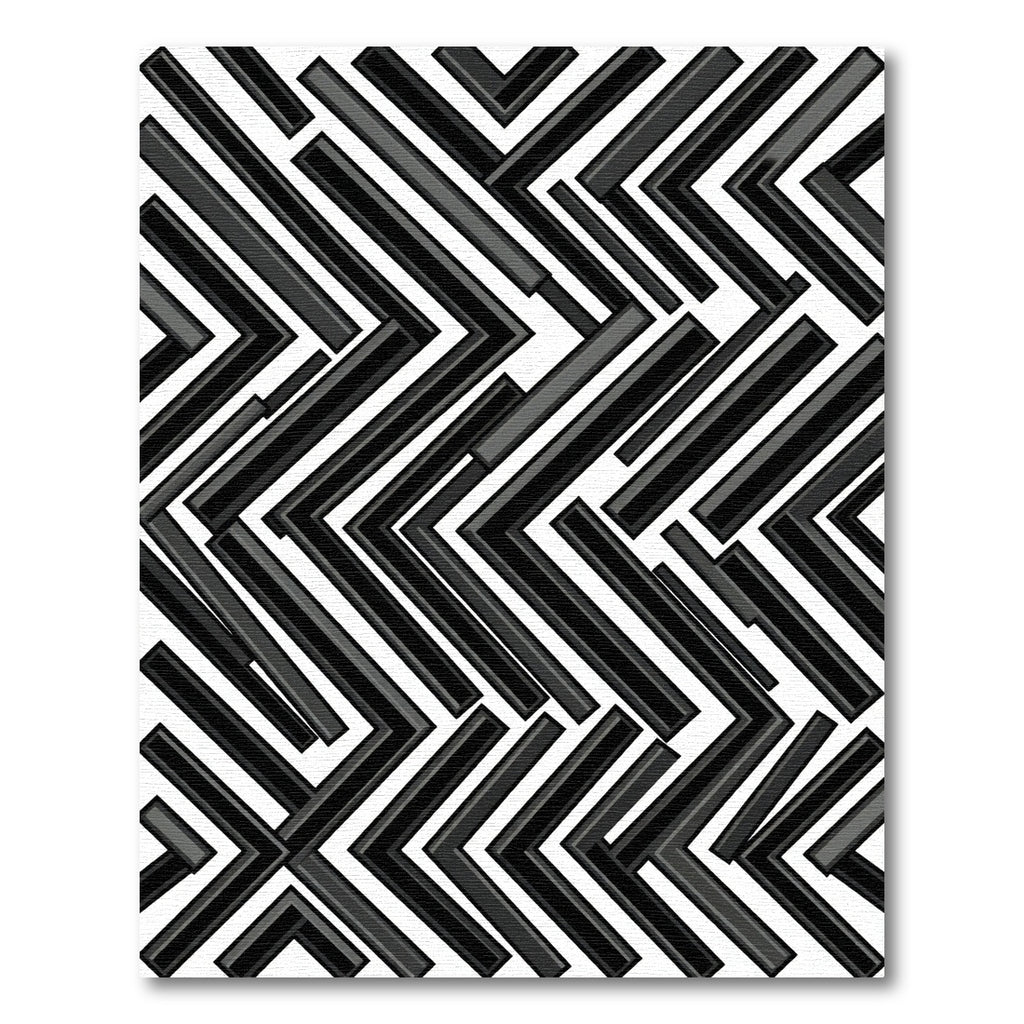 Modern Black Chevron Angle Rug