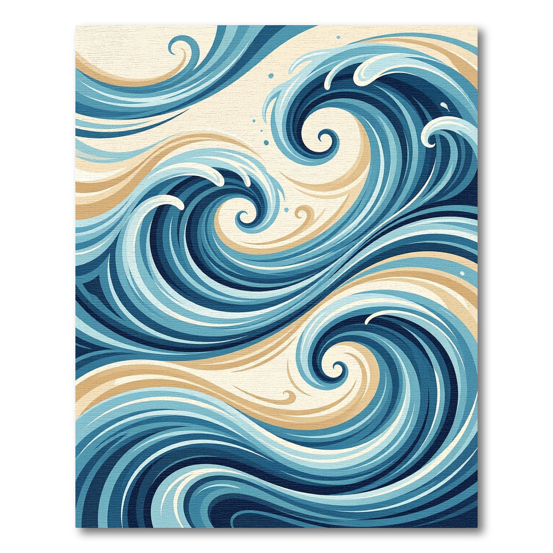 Abstract Blue Ocean Swirls Rug