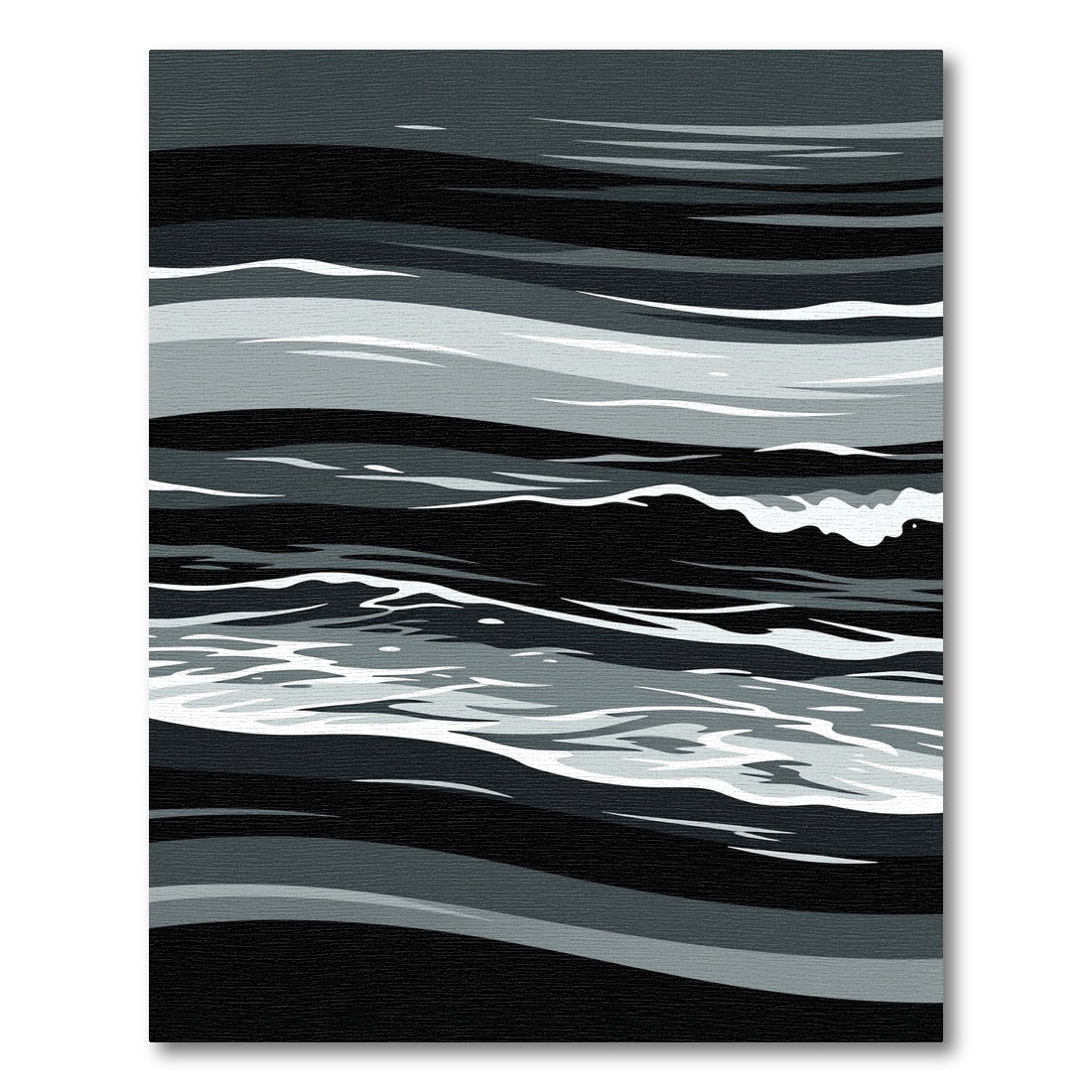 Monochromatic Abstract Wave Rug