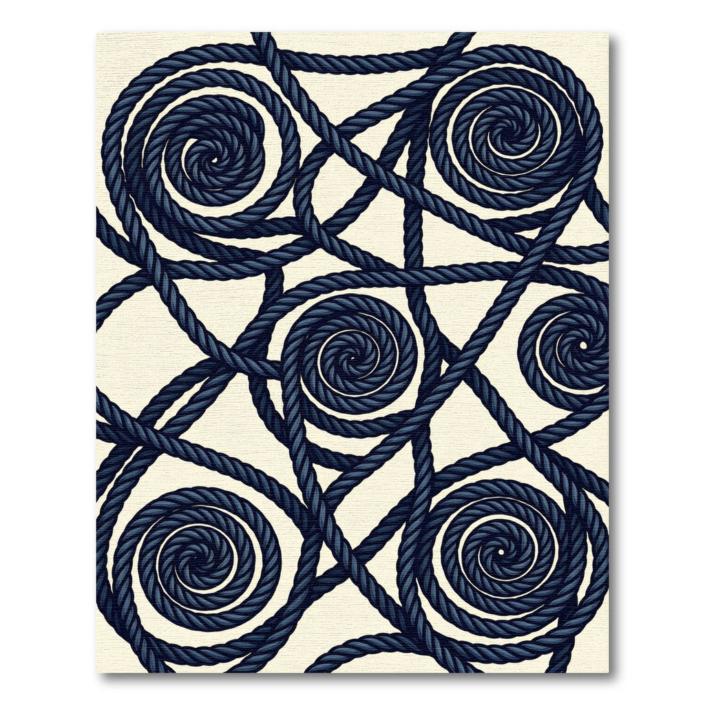 Navy Swirl Rope Intertwine Rug