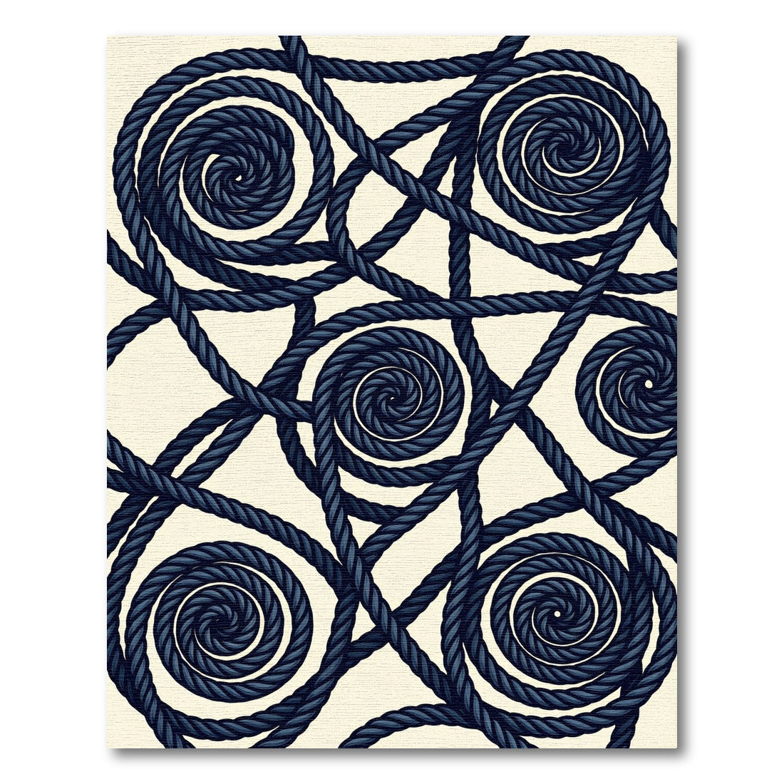 Navy Swirl Rope Intertwine Rug