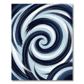 Deep Blue Swirl Abstract Brush Stroke Rug