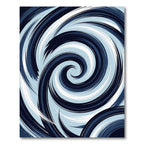 Deep Blue Swirl Abstract Brush Stroke Rug