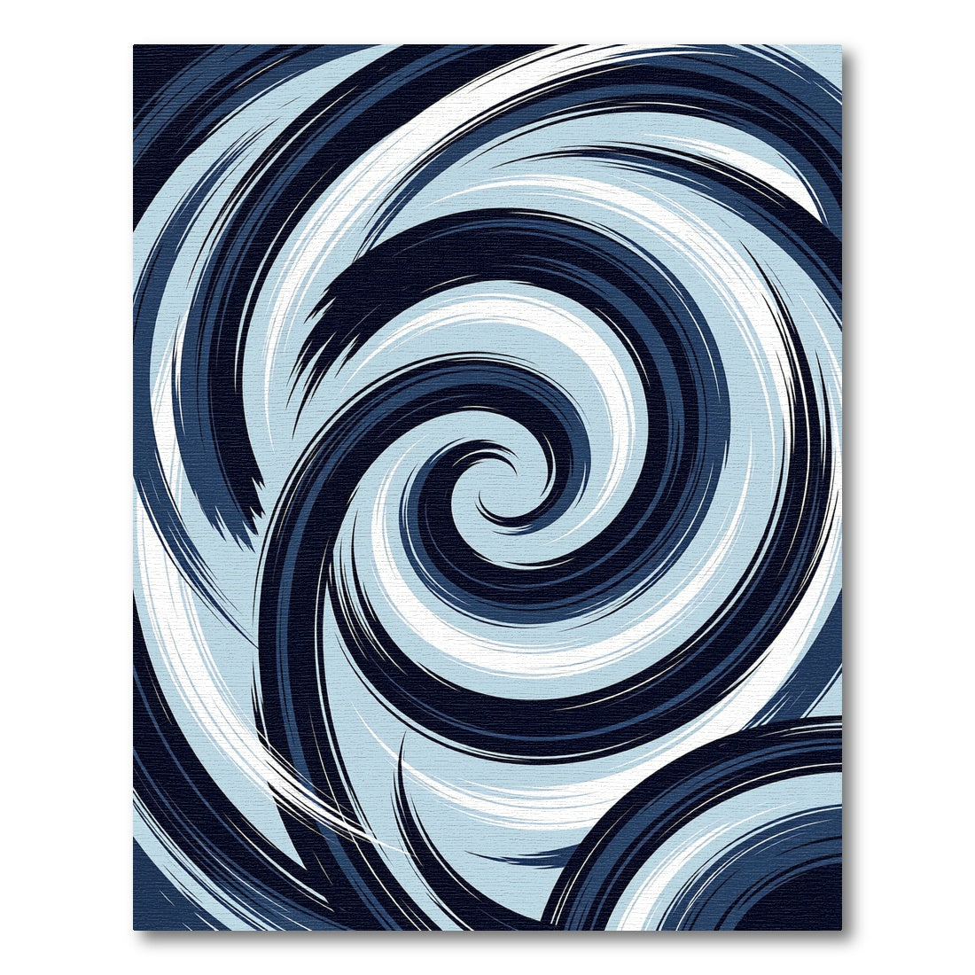 Deep Blue Swirl Abstract Brush Stroke Rug
