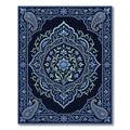 Deep Blue Paisley Floral Medallion Rug