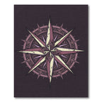 Ornate Dusty Rose Compass Star Rug