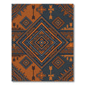 Bold Charcoal and Amber Geometric Totem Rug