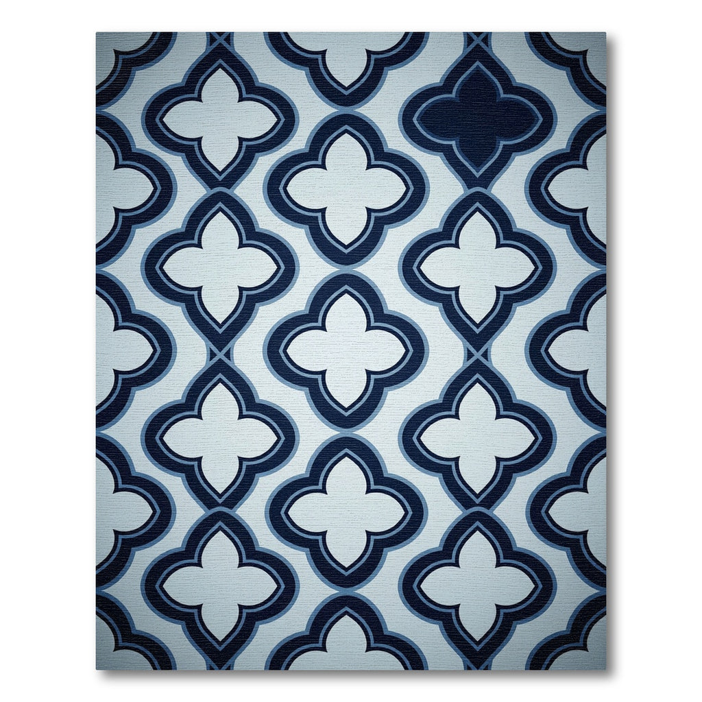 Navy Indigo Quatrefoil Geometric Rug