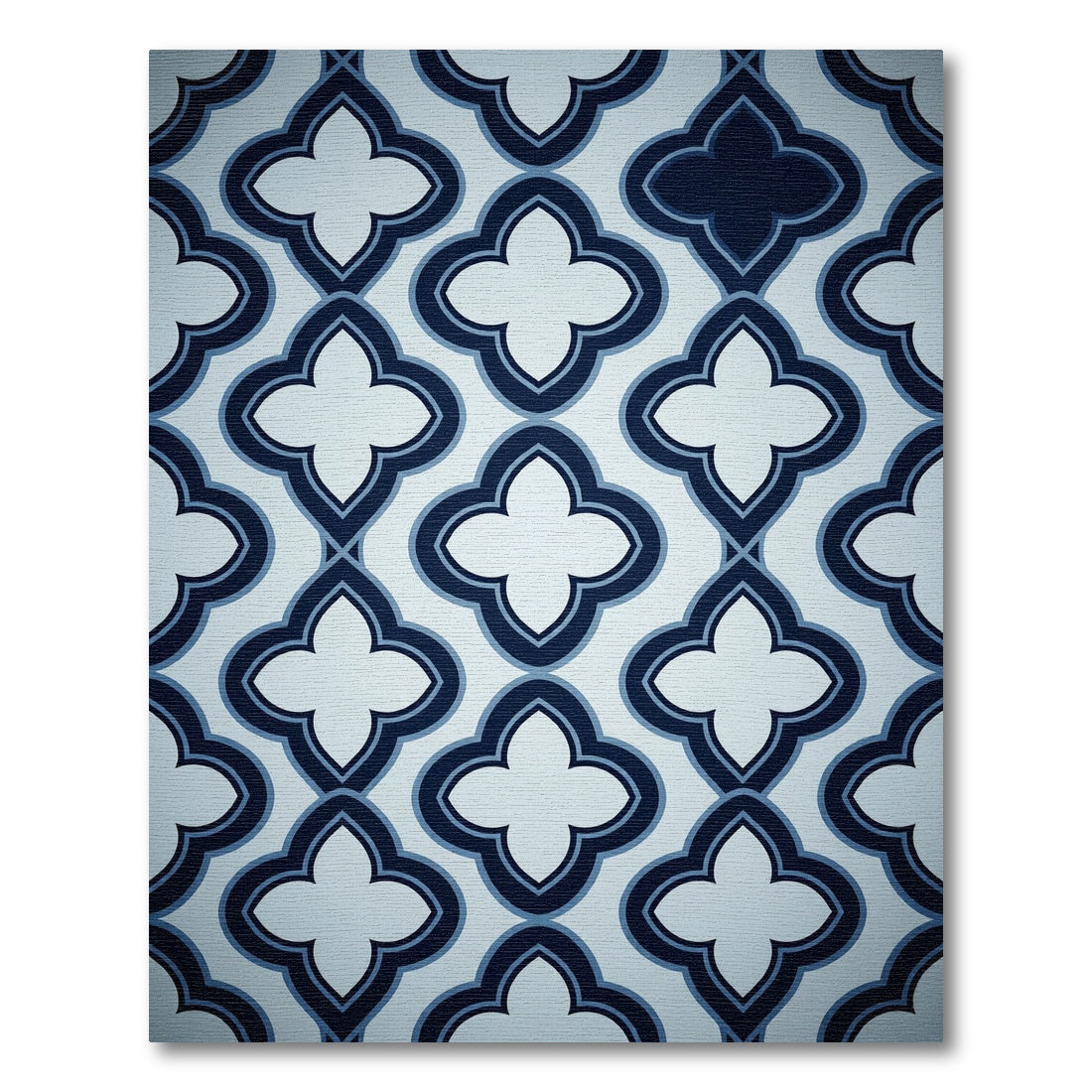 Navy Indigo Quatrefoil Geometric Rug