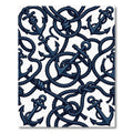Nautical Navy Blue Anchor Rope Rug