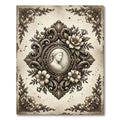 Elegant Cameo Floral Scroll Victorian Artwork Rug