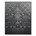 Tribal Silver Black Geometric Animal Rug