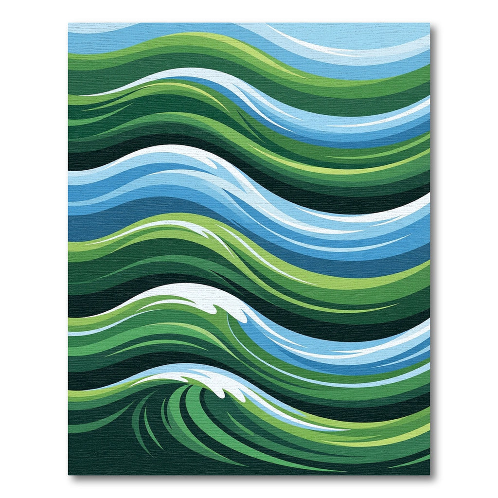 Abstract Emerald Ocean Flowing Wave Rug