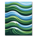 Abstract Emerald Ocean Flowing Wave Rug