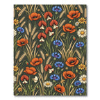 Wildflower Meadow Poppies Cornflowers Wheat Rye Rug