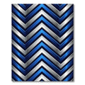 Metallic Blue and Silver Chevron Geometric Rug