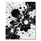 Bold Monochrome Splatter Abstract Rug