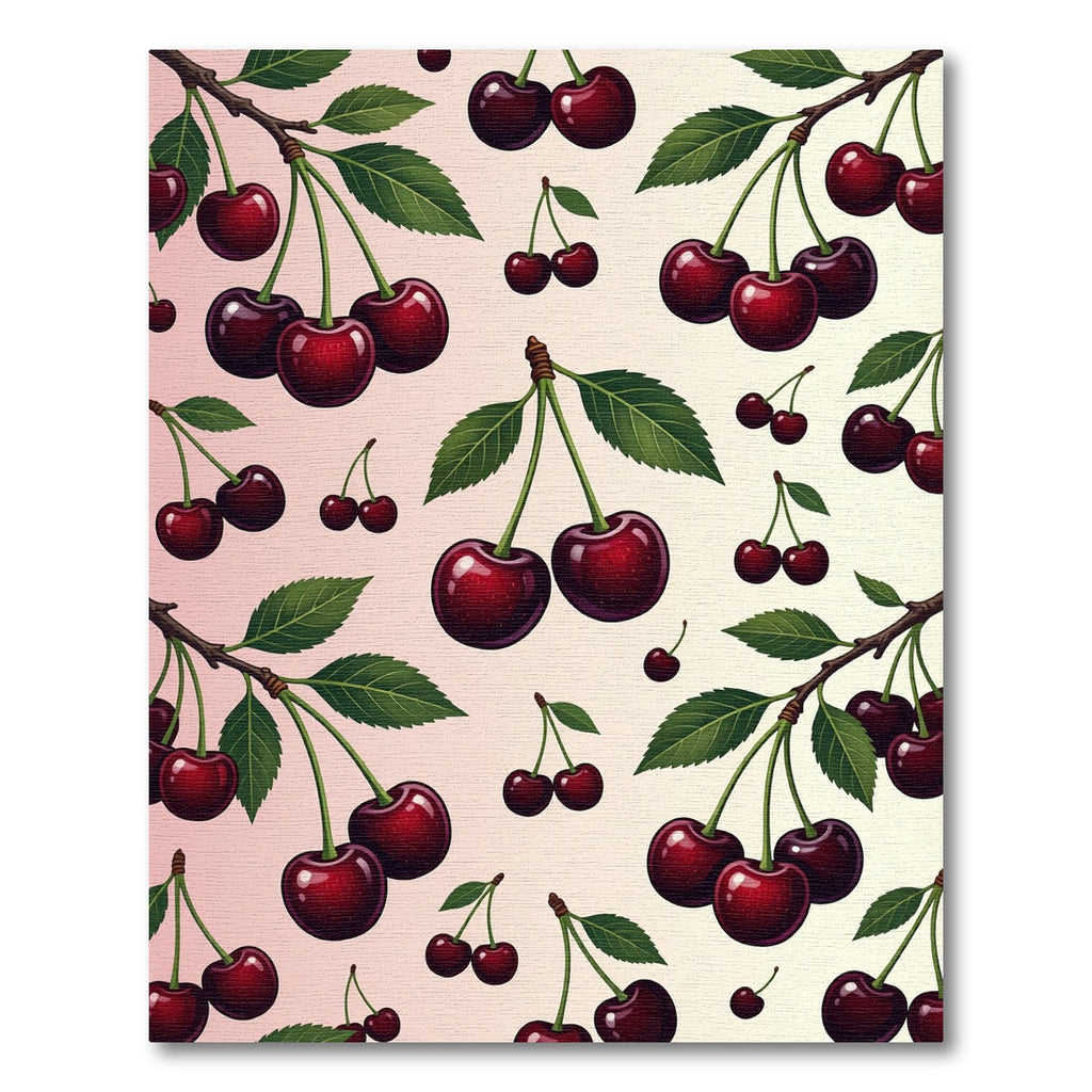 Artistic Deep Red Cherry Harvest Rug