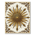 Golden Sunburst Ornament Laurel Wreath Rug
