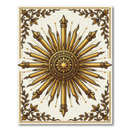 Golden Sunburst Ornament Laurel Wreath Rug