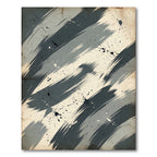 Dark Gray Splatter Brush Strokes Rug