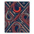 Dynamic Red and Navy Race Track Rug