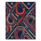 Dynamic Red and Navy Race Track Rug
